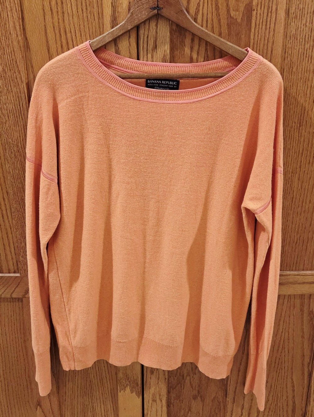 Banana Republic Filpucci Merino Cashmere Tipped Sweater L Orange